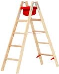 Hymer Holz Stufenstehleiter mit Textiltasche 2x5 Stufen