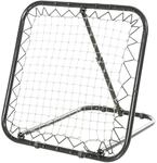 HOMCOM Fu&szlig;ball Rebounder PE Metall Schwarz 78L x 84B x 65-78H cm