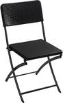 Perel Klappstuhl Polyrattan-Optik Schwarz
