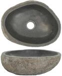 vidaXL Waschbecken Flussstein Oval 29-38 x 24-31 cm 146212