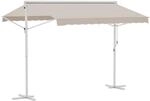 Outsunny Freistehende Markise Metall Polyester Cremewei&szlig; L300 x B295 x H255 cm