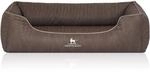 Knuffelwuff Hundebett Tampa Orthop&auml;disch Kunstleder XL 105 x 75cm Braungrau