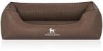 Knuffelwuff Hundebett Chesapeake Orthop&auml;disch Kunstleder M-L 85 x 63cm Braun