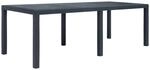 vidaXL Gartentisch Anthrazit 220x90x72 cm Kunststoff Rattan-Optik 45608