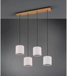 Trio Pendelleuchte Elmau 4-falmmig Nickel antik-Holz-Wei&szlig;