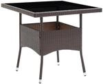 vidaXL Garten-Esstisch Braun Poly Rattan 310552