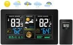 Echos Eco-450 Funkwetterstation mit LCD Farbdisplay Wettervorhersage...