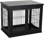 PawHut Hundek&auml;fig Transportbox mit 2 T&uuml;ren Metall Schwarz 81 x 58,5 x 66 cm