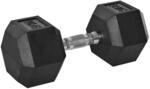 HOMCOM Hexagon Gummi-Hantel Griff Ger&auml;ndelt Gewichte Metall Gummi Schwarz 1x20Kg