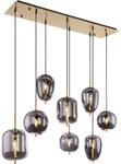 Globo Pendelleuchte Blacky I 8-flammig Metall Messingfarben matt Rauchfarben