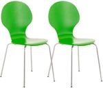 CLP 2x Stapelstuhl DIEGO Ergonomisch Gr&uuml;n