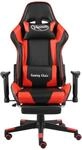 vidaXL Gaming-Stuhl mit Fu&szlig;st&uuml;tze Drehbar Rot PVC