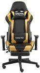 vidaXL Gaming-Stuhl mit Fu&szlig;st&uuml;tze Drehbar Golden PVC