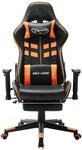 vidaXL Gaming-Stuhl mit Fu&szlig;st&uuml;tze Schwarz und Orange Kunstleder Modell 1