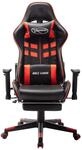 vidaXL Gaming-Stuhl mit Fu&szlig;st&uuml;tze Schwarz und Rot Kunstleder Modell 1