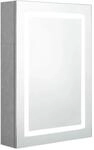 vidaXL LED-Bad-Spiegelschrank Betongrau 50x13x70 cm 326488