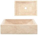 vidaXL Waschbecken 45x30x12 cm Marmor Hochglanz-Creme 142773