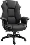Vinsetto B&uuml;rostuhl Kunstleder Schaumstoff Schwarz 76B x 80T x 118-124H cm