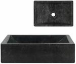 vidaXL Waschbecken 45x30x12 cm Marmor Hochglanz-Schwarz 142772