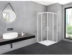 Aurlane Glasdusche Factory Square Wei&szlig; 90 cm x 90 cm x 200 cm