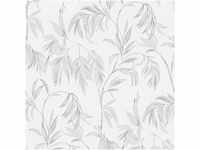 Bricoflor Blätter Tapete in Weiß und Grau Moderne Palmen Tapete mit Ranken...