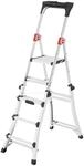 Hailo Alu-Teleskop-Stehleiter TL100 TopLine 173 cm x 52 cm x 101 cm Aluminium