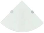 vidaXL Eckablage mit Verchromten Halterungen Glas Wei&szlig; 35x35 cm 243859