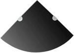 vidaXL Eckregale 2 Stk mit Verchromten Halterungen Glas Schwarz 3051596