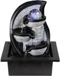 Globo LED-Brunnen Albert Kunststoff Grau