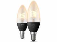 Philips Hue LED-Leuchtmittel E14 Doppelpack White Filament Kerze 2x300 lm