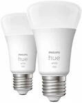 Philips Hue Leuchtmittel E27 White 2.700 K 1055,m 9,5 W 2er Set