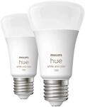 Philips Hue 2 x E27 LED-Leuchtmittel White & Color Ambiance 1100,m