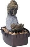 Dobar Zimmerbrunnen Buddha Lotusbl&uuml;te in Steinoptik mit Deko-Steinen