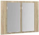 vidaXL LED-Bad-Spiegelschrank Sonoma-Eiche 60x12x45 cm Acryl 804959