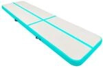 vidaXL Aufblasbare Gymnastikmatte mit Pumpe 700x100x15 cm PVC Gr&uuml;n 92672