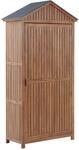 Beliani Gartenschrank SAVOCA Braun Grau 40x100x200
