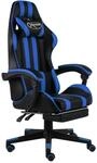 vidaXL Gaming-Stuhl mit Fu&szlig;st&uuml;tze Schwarz und Blau Kunstleder 20526