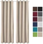Beautissu Amelie TO Vorhang mit &Ouml;se 140x245cm Creme 2tlg