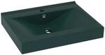 vidaXL Luxus-Waschbecken mit Hahnloch Matt-Dunkelgr&uuml;n 60x46 cm Keramik 147025