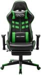 vidaXL Gaming-Stuhl mit Fu&szlig;st&uuml;tze Schwarz und Gr&uuml;n Kunstleder Modell 1