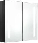 vidaXL LED-Spiegelschrank f&uuml;rs Bad Gl&auml;nzend Schwarz 62x14x60 cm 326519