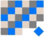 LittleTom Baby & Kinder Puzzlematte 30 x 30 cm 27 Teile Grau Beige Dunkelblau