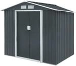 Hattoro S100 Metall Ger&auml;tehaus XL Ger&auml;teschuppen Garten Schuppen Gartenhaus Grau