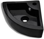 vidaXL Waschbecken mit &Uuml;berlauf 45 x 32 x 12,5 cm Schwarz 141924