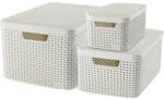 Aufbewahrungsboxen Curver Style 3-er Set Creme S + M + L