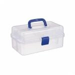 Relaxdays Aufbewahrungsbox Kunststoff Blau Ausziehbar 14 cm x 33 cm x 19.5 cm 0.6 kg