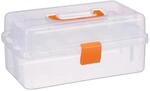 Relaxdays Aufbewahrungsbox Kunststoff Orange 9 F&auml;cher 14 x 33 x 19,5 cm 0,6 kg