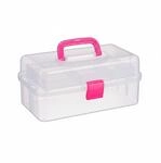Relaxdays Aufbewahrungsbox Kunststoff Pink 9 F&auml;cher 14 x 33 x 19,5 cm 0,6 kg