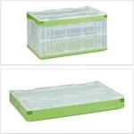 Relaxdays Transportbox mit Deckel Polypropylen Gr&uuml;n Transparent Stapelbar