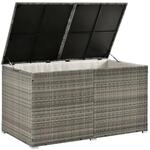 Juskys Polyrattan Gartenm&ouml;bel Auflagenbox Ikaria mit Innenplane in Grau Meliert